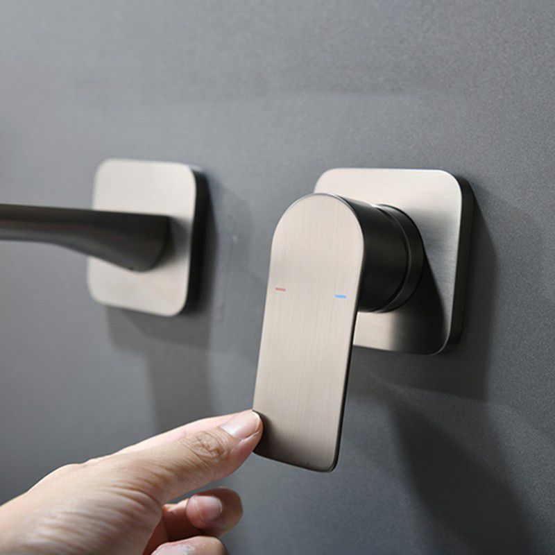 Metal Wall Mounted Bathroom Faucet Modern Widespread Sink Faucet