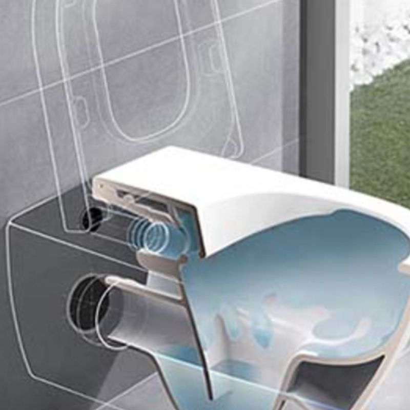 Contemporary Wall Hung Flush Toilet Ceramic Urine Toilet with Seat for Bathroom
