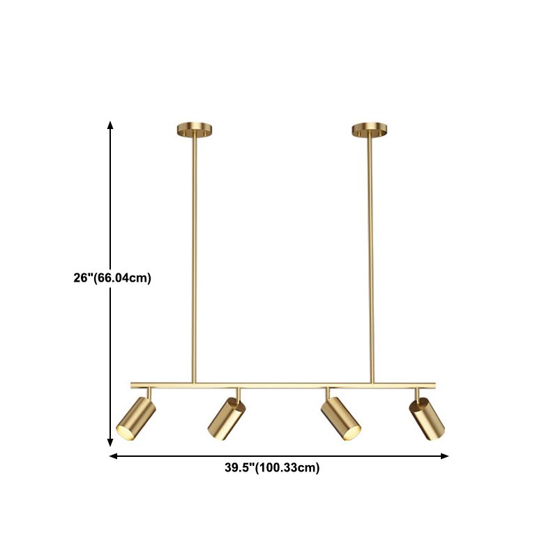 Contemporary Golden Ceiling Light LED Metal Kitchen Island Lighting for Dining Room