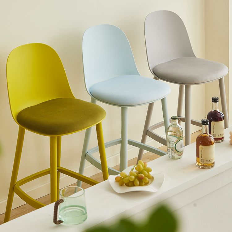 Modern Style Bar Stool Backrest Plastic Bar Stools for Dining Room