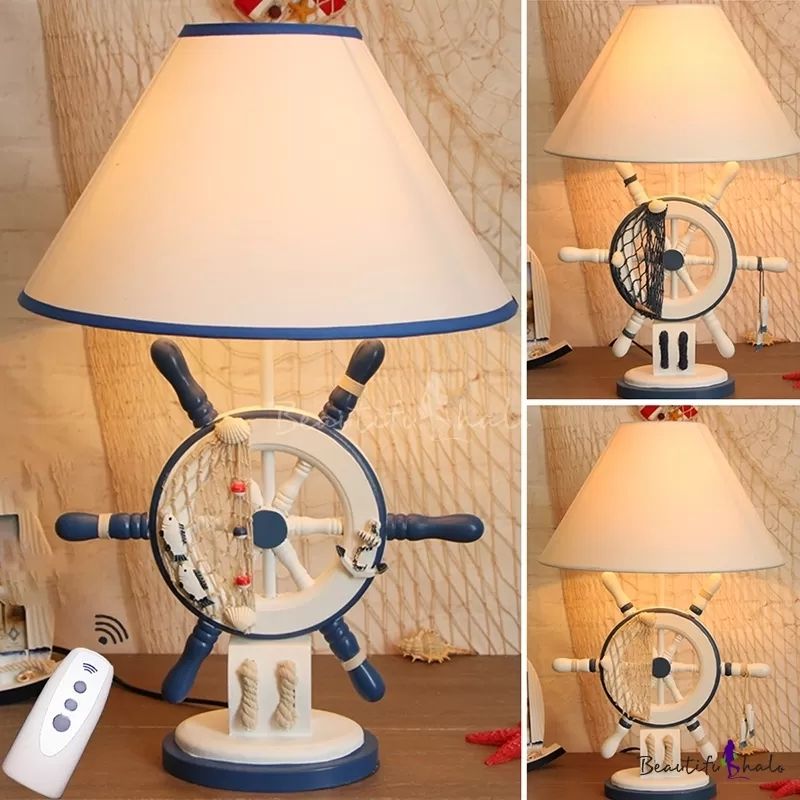 Chambre adulte du gouverneur de gouvernail léger résine 1 tête de style nautique lampe de lecture blanche