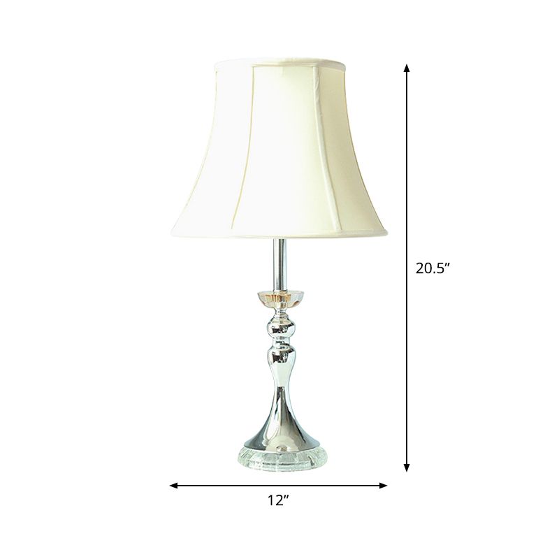 Lampada da comodino a 1 tratto da letto, luce da tavolo da notte contemporanea con base di cristallo a candela