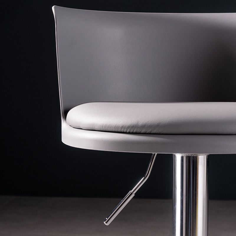 Scandinavian Adjustable Height Barstool Faux Leather Swivel Bar Stools