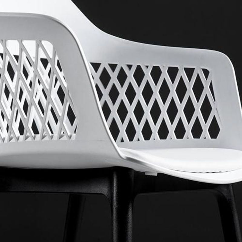 Sillón de metal contemporáneo para interiores y exteriores, sillón con respaldo abierto