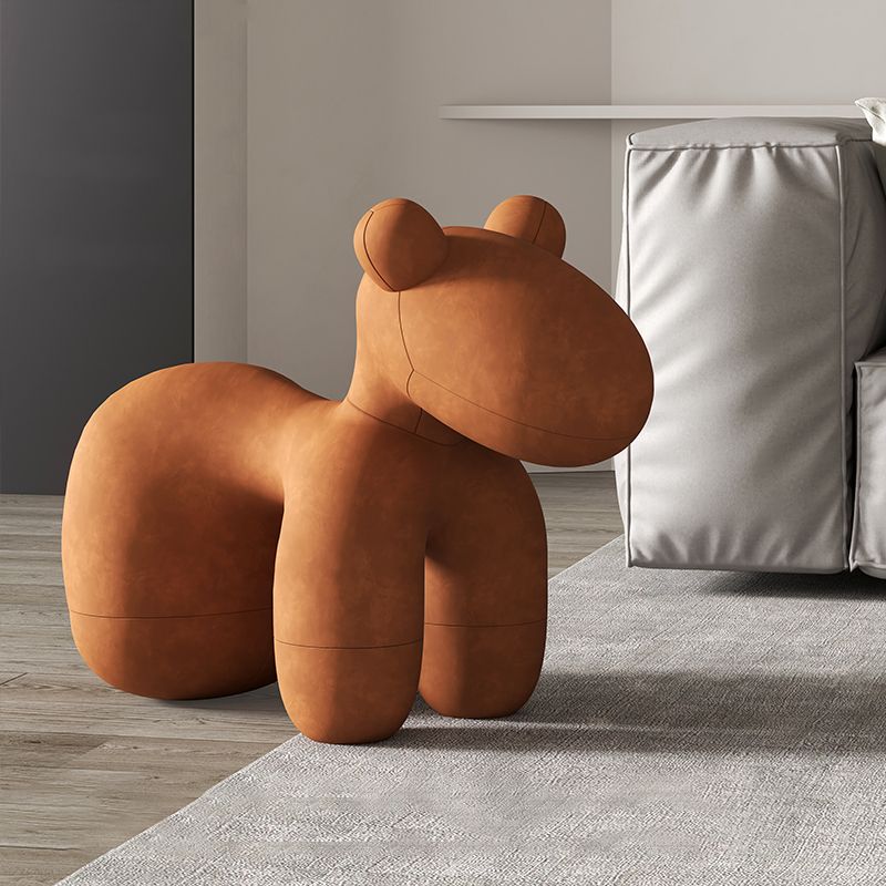 Modern Fabric Accent Chair Animal Armless Slipper Chair for Living Room