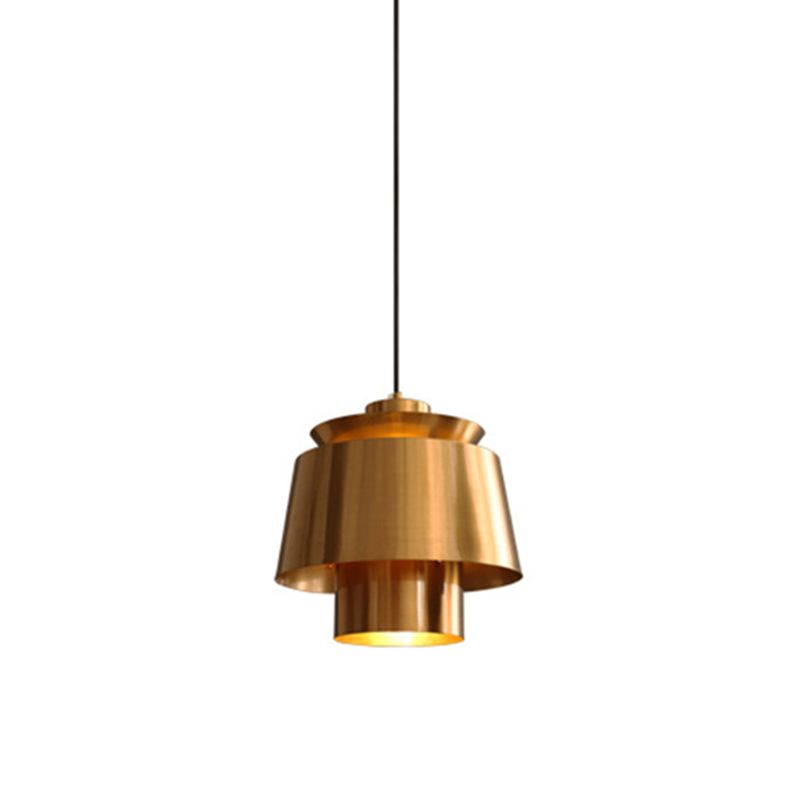 Gold 1 Light Pendant Lamp Mid-Century Creative Design Metal Hanging Lamp for Bedroom