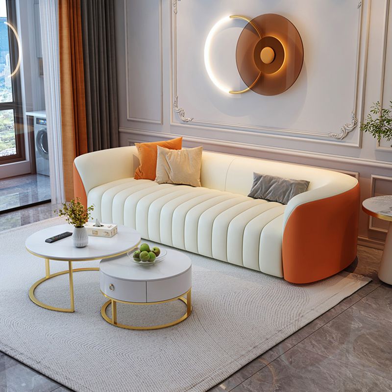 White Durable Sectional Sofas Solid Wood Sofa for Living Room