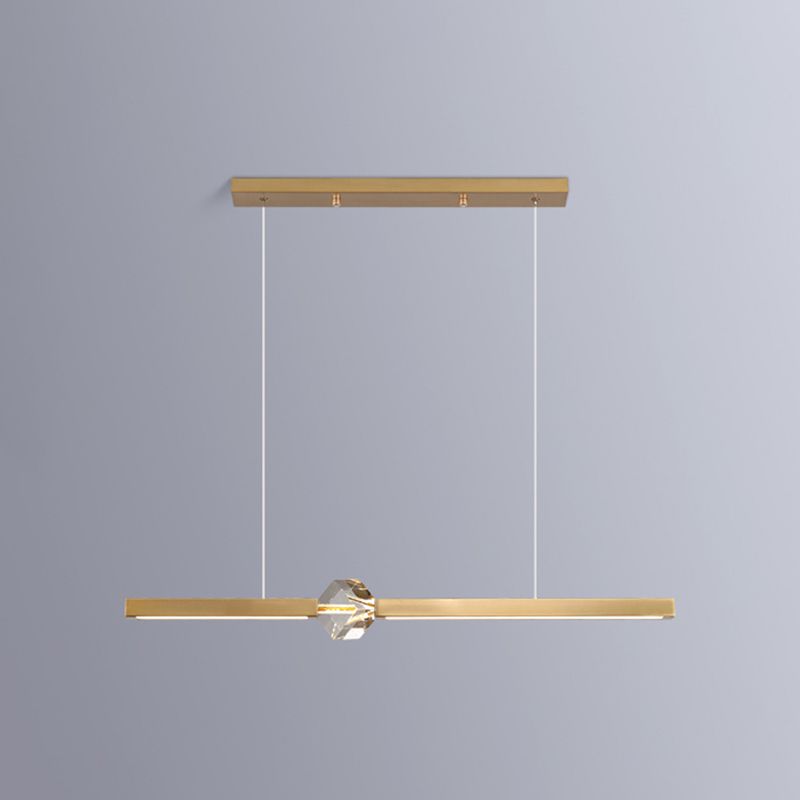 Dining Room Modern Island Lighting LED Linear Metal Pendant Light with 1 Light