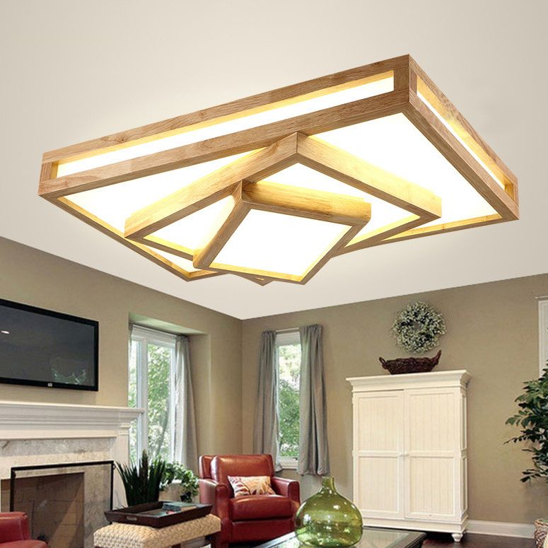 Moderne Multi -Lay -Quadrat -LED -Spülen -Deckenleuchte mit weißem Schatten