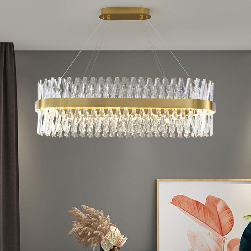 Postmodern Simple Geometric Geometric Light K9 Crystal Strip La luce dell'isola LED in oro