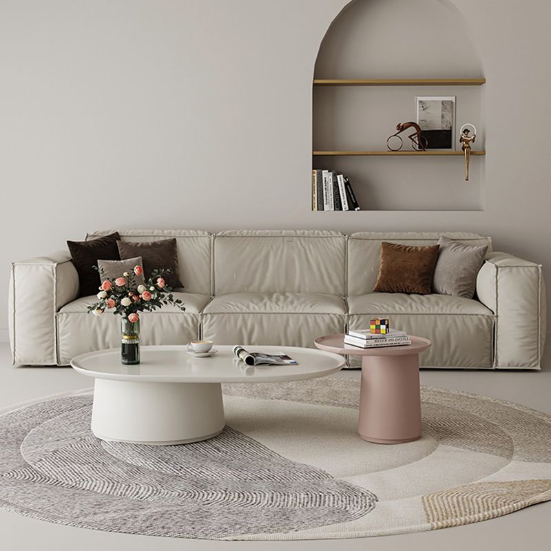 Elliptical Pedestal Coffee Table Set Modern 47.2" W Cocktail Table