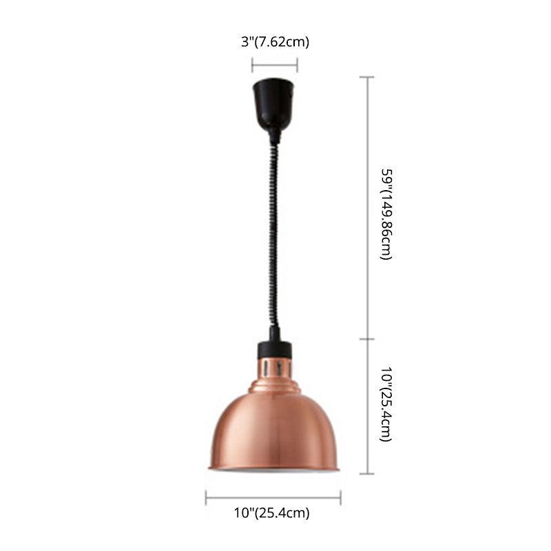 Retractable Bowl Shade Hanging Lighting Postmodern Metal 1 Bulb Restaurant Pendant Lamp