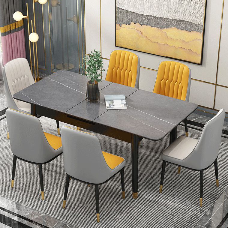 Rechthoek 4 poten Home Furniture Stone Dining Room Collection met druppelblad