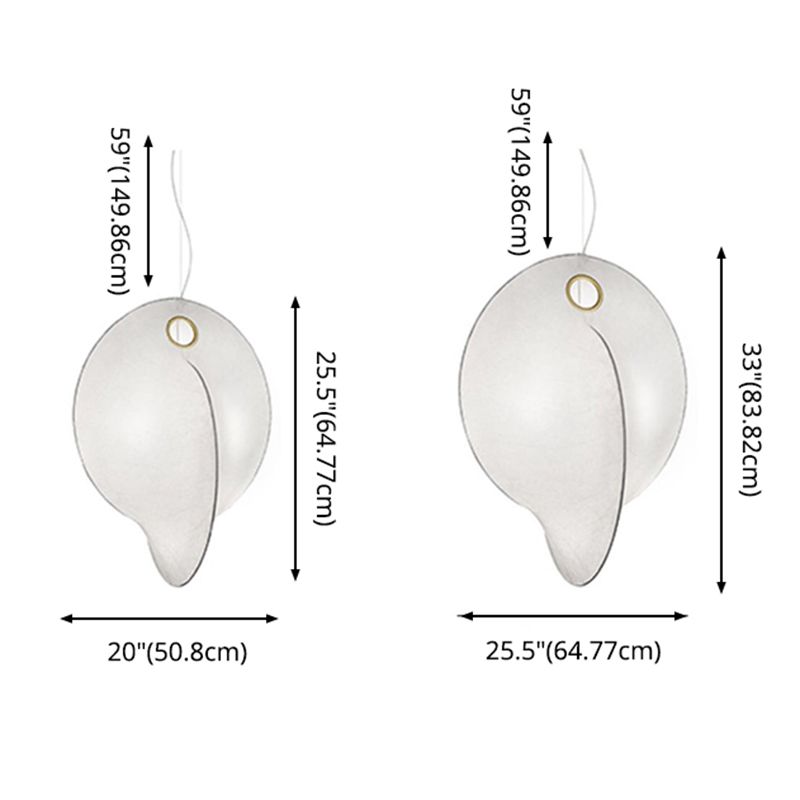 Witte 1-licht Noordse ontwerper Hangende lampkit Geometrische zijdehanger voor studieruimte