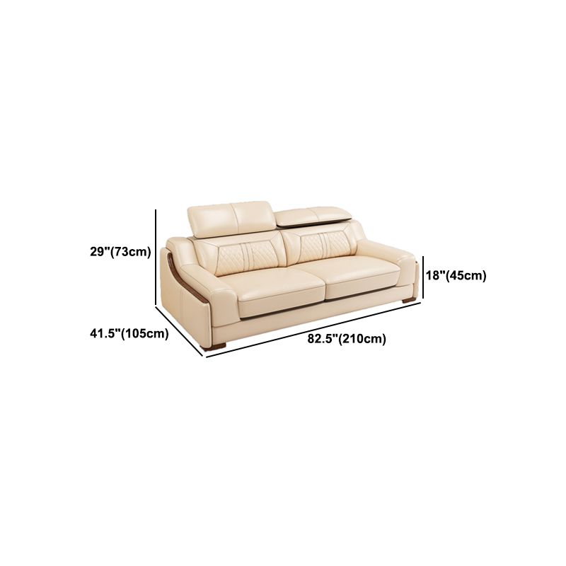 Contemporary Genuine Leather Stain-Resistant Sloped Arms Sofa & Chaise