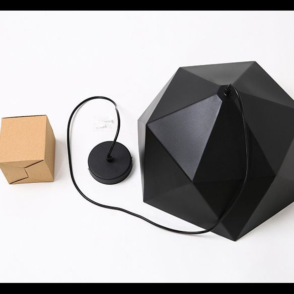 Multilateral Diamond Metal Suspended Light Contemporary Simplicity 1-Light Pendant for Bedroom