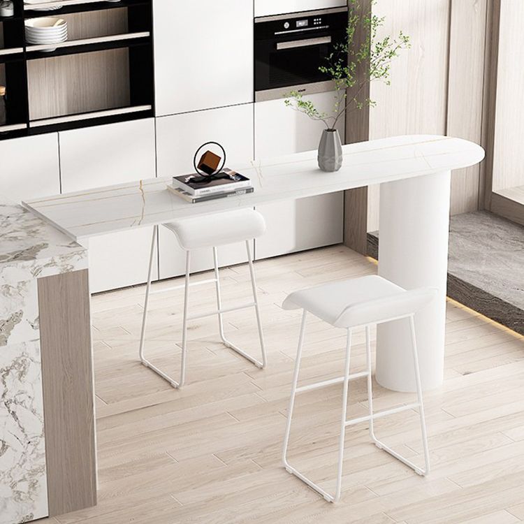 Kitchen Stone Top Counter Table Metal Base 42-inch Height Modern Bar Table