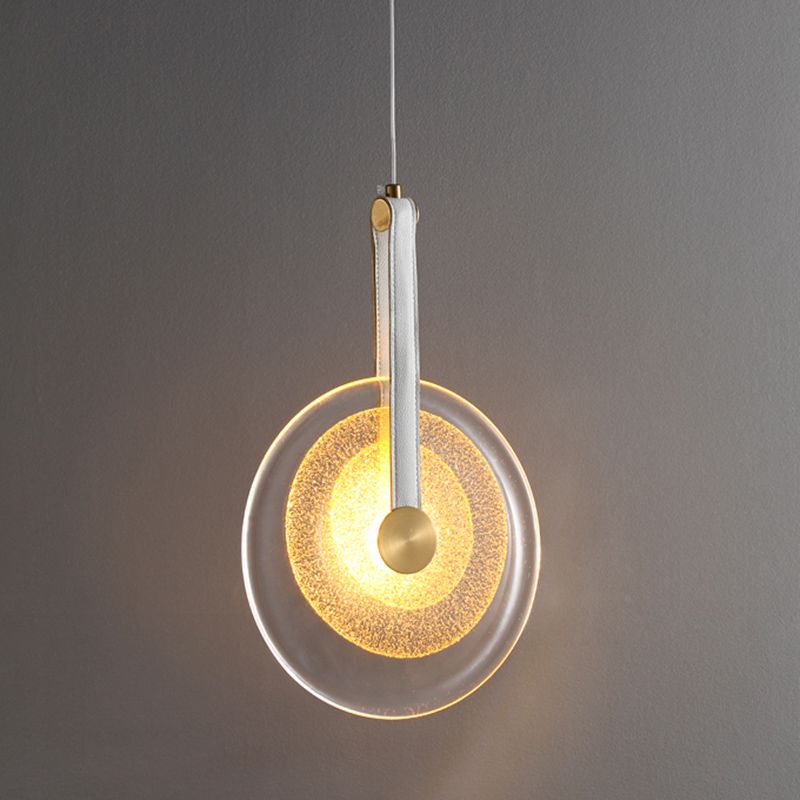 1-Licht-LED-Kreis zeitgenössischer Hanglampe-Kitglas Anhänger Licht für Schlafzimmer
