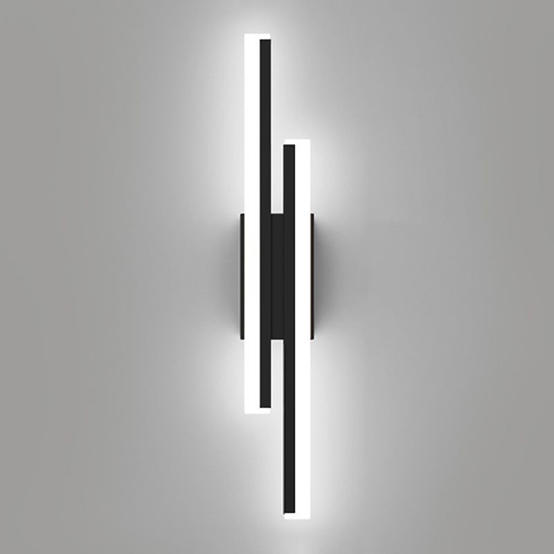 Nordic Style Iron Wall Light Strip Shape Wall Lamp with Acrylic Shade for Bedroom