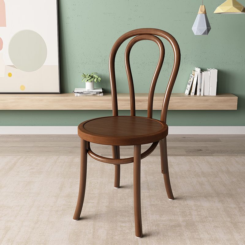 Scandinavian Dining Room Armless Chair Wood Windsor Back Dining Side Chair