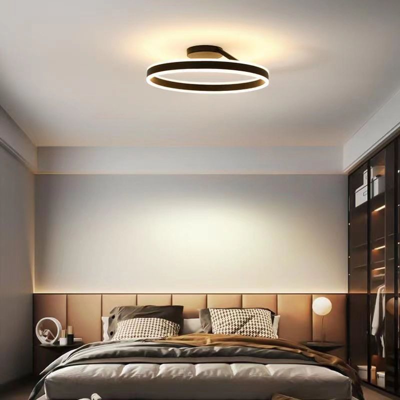 Acrylic Modern Style Semi Flush Mount Lighting Circle 1-Light Semi Flush Ceiling Lights
