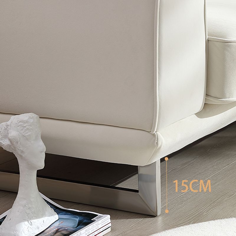 Square Arm Velvet Sofa with Tight Back for Living Room 26.77" High