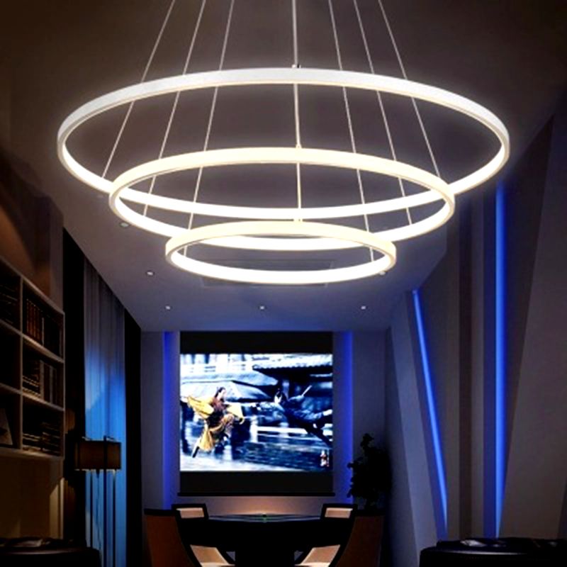 Lámparas de metal múltiples lámparas colgantes capas de estilo colgante de estilo moderno