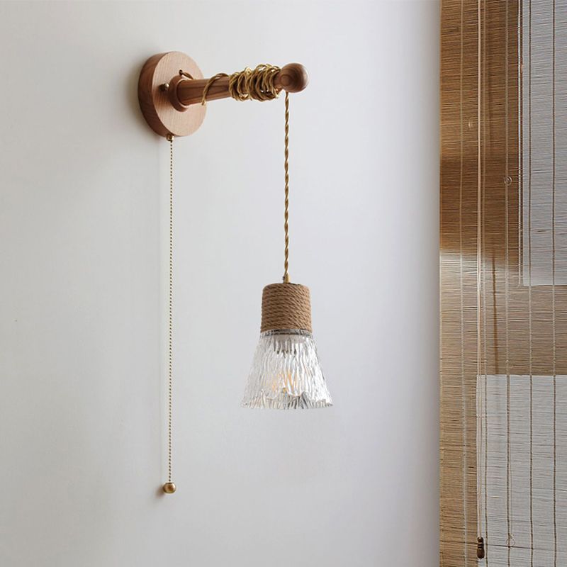 Modern Glass Shade Wall Mounted Sconce 1-Light Wall Lights for Bedroom