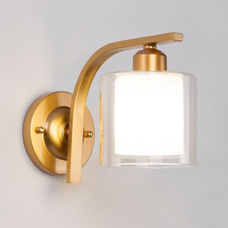 Zeitgenössische klare Glas Wandleuchte 1 Kopfmetallwandlicht für Wohnzimmer