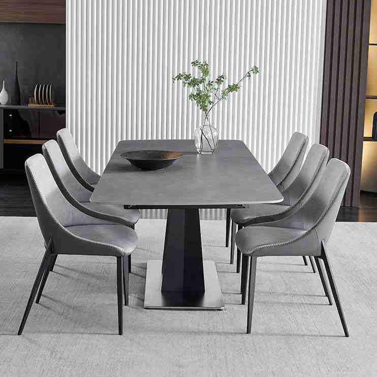 Contemporary Sintered Stone Dining Table Set 1/4/7 Pieces Dining Set for Small Space