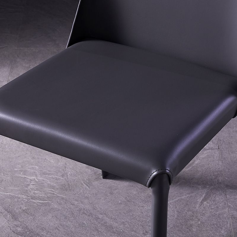 Chaises de salle à manger sans bras moderne chaise en cuir multicolore