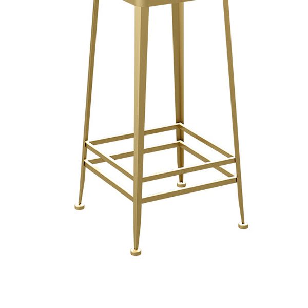 Contemporary Restaurant Iron Barstool Matte Finish Footrest Stool