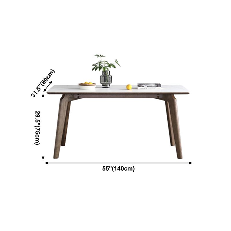 Mesa de comedor estándar blanca de mediados de siglo Mesa de comedor rectangular de piedra sinterizada para cocina