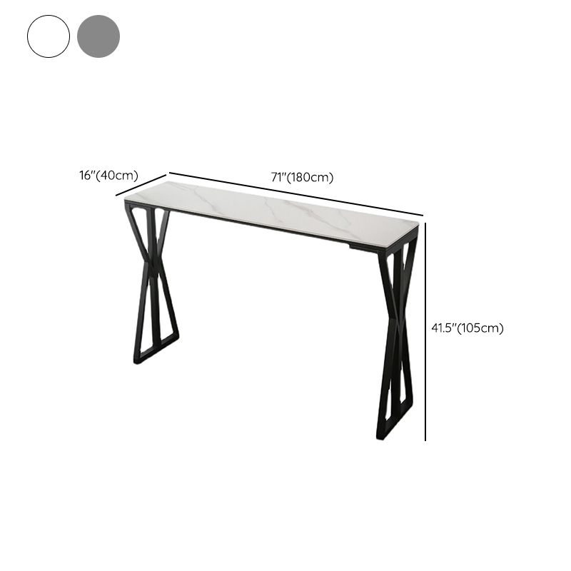 Modern 1/3/5 Pieces Bar Table Set Rectangle Stone Counter Table with Stools for Balcony