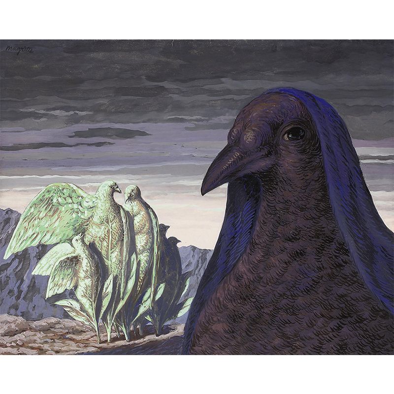 Big Pigeon The Messenger Murals Purple-Green Non-Woven Wall Covering, Washable, Custom Print