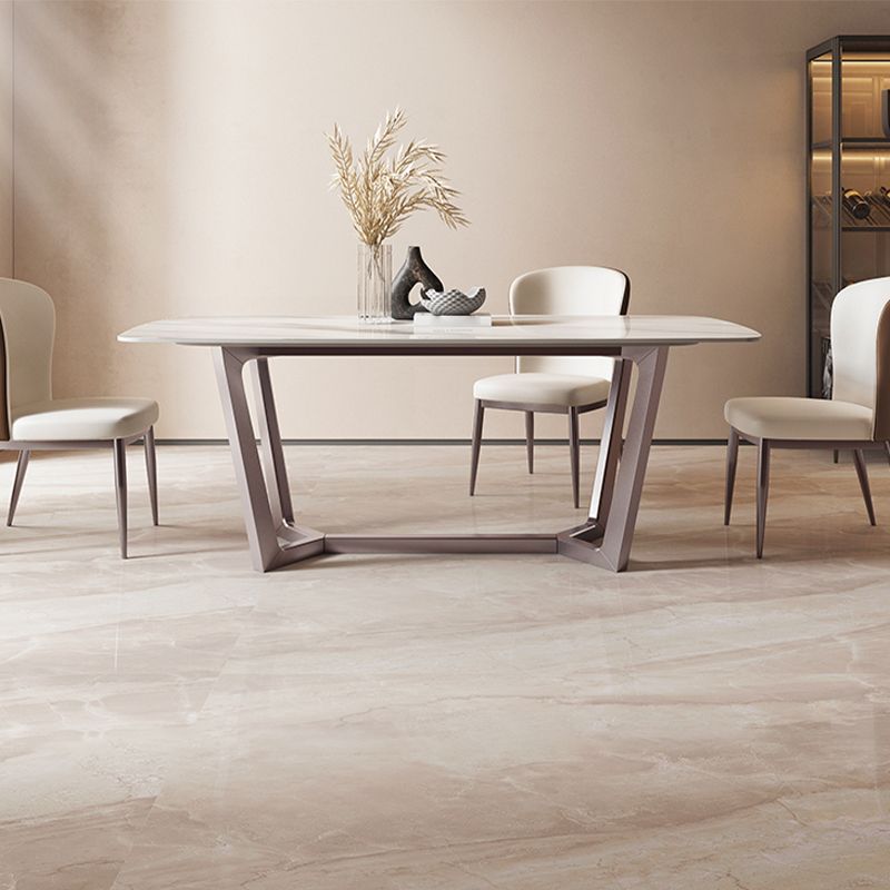 Nordic 1/4/5/7 Pièces Ensemble de restauration rectangle avec meubles de table de pierre fritté