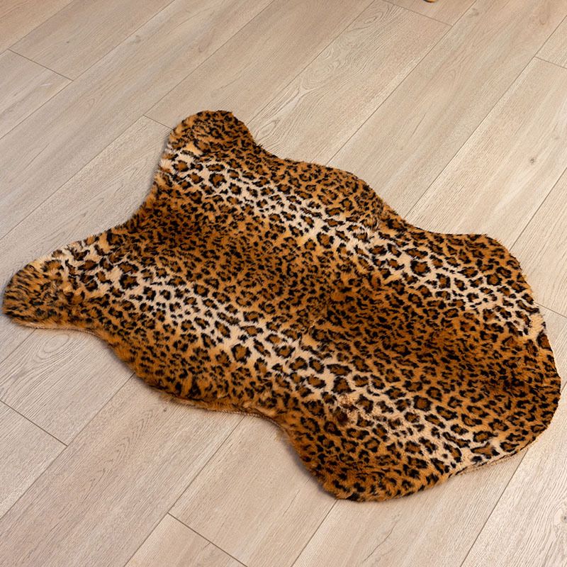 Brown Casual Rug Acrylic Animal Print Rug Washable Indoor Rug for Home Decor