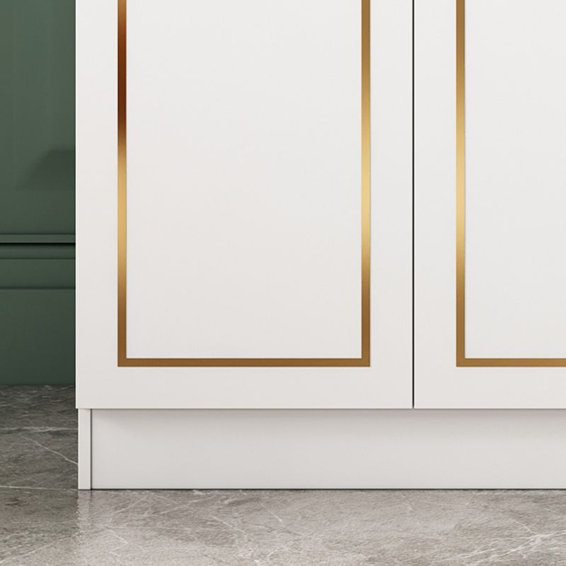 White Engineered Wood Wardrobe Armoire Modern Wardrobe Cabinet