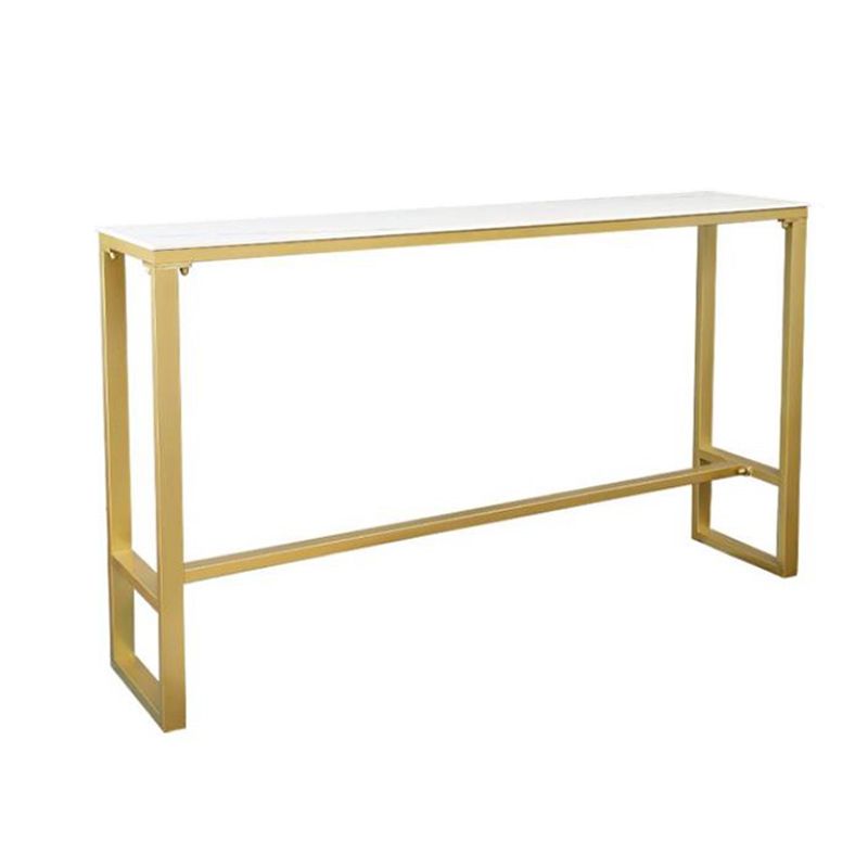 Nordic Bar Table Rectangle Stone Top Bistro Table with Pedal