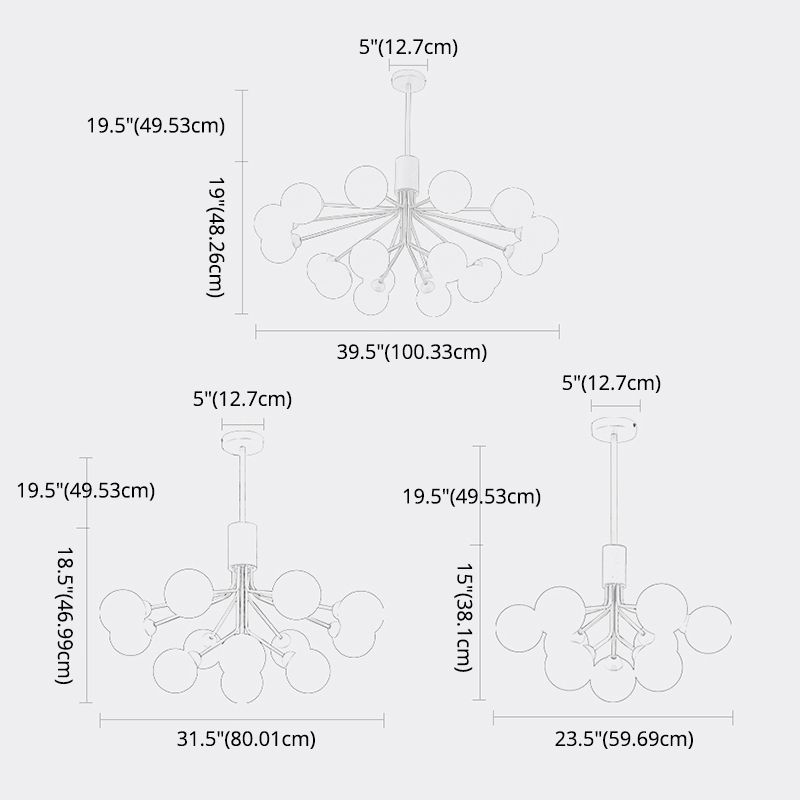 Minimalist Bubble Chandelier Pendant Light Glass Living Room Chandelier Light Fixture