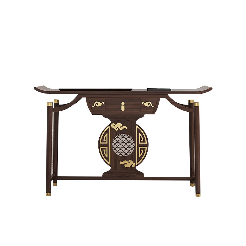 Rectangle Contemporary Console Table Wooden Console Sofa Table in Brown