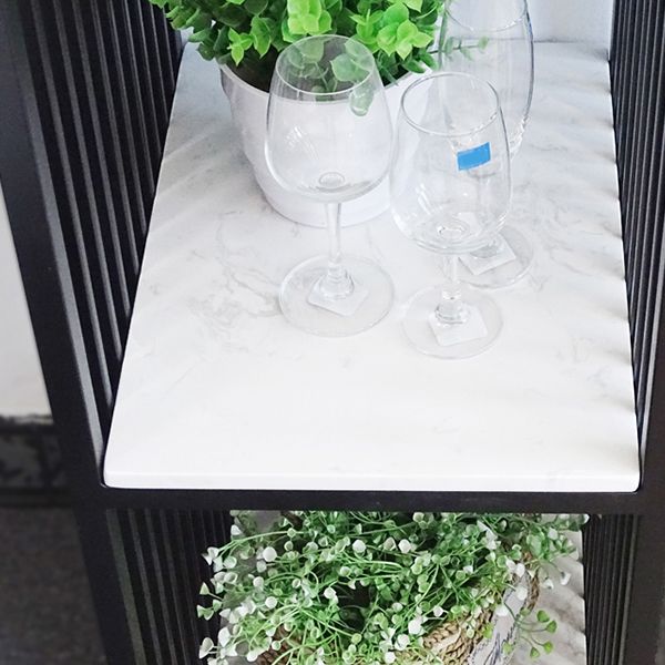 Glam Style Fixed Bar Table 1/2/3 Pieces Faux Marble Rectangle Counter Table