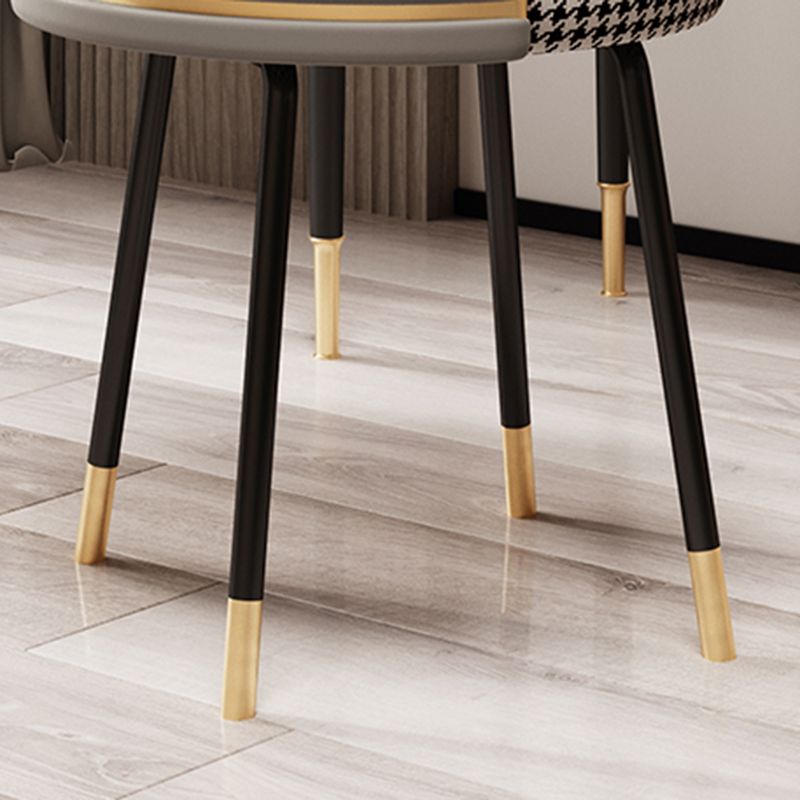 Eigentijdse stijl eetstoelen armloze stoel voor keuken met metalen benen