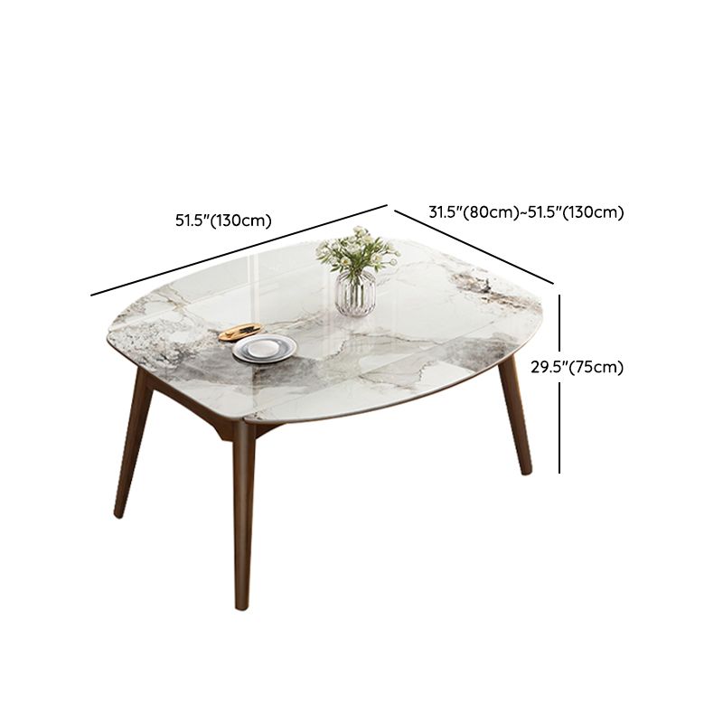 Extendable Sintered Stone Dining Table Set 1/4/7 Pieces Dining Set for Kitchen