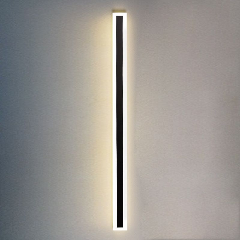 Linear Wall Lighting Simplicity Metal 1 Light Wall Sconce in Black