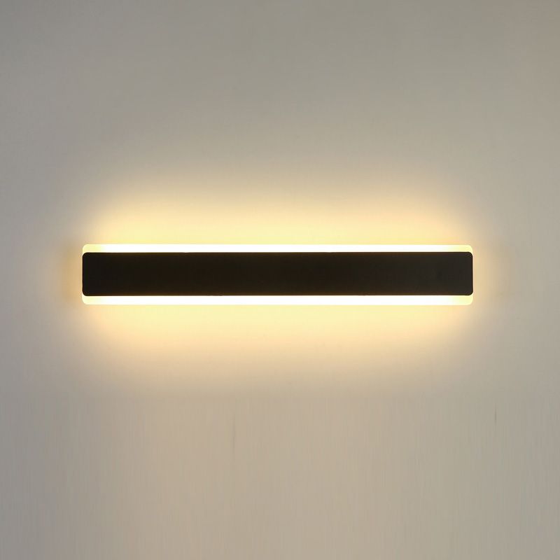 1-Light Modern Wall Sconce Straight LED Wall Light with Metal for Living Room