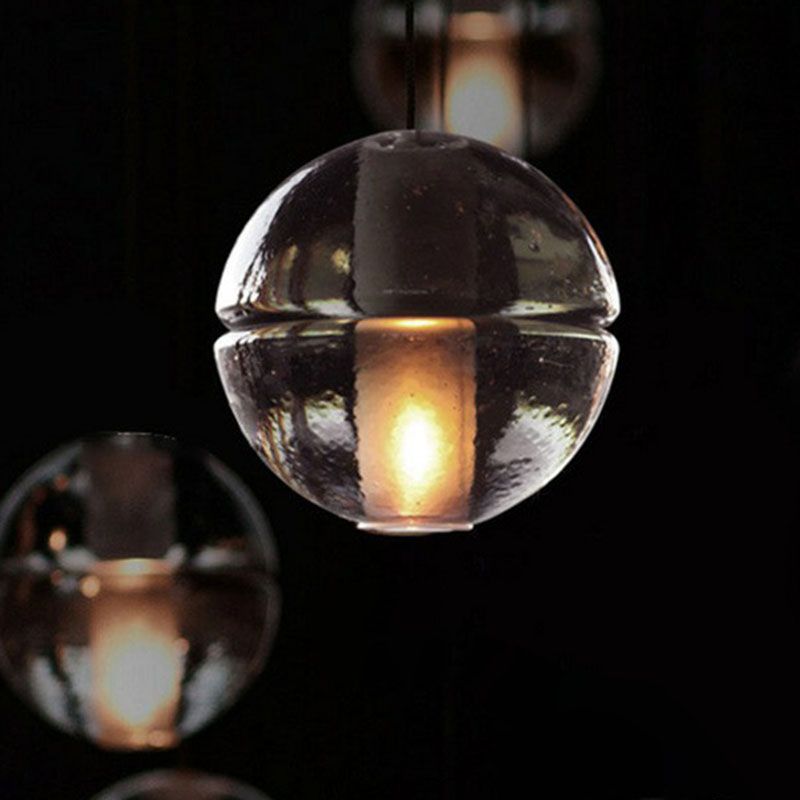Meteor Shower Multi Light Pendant Chandelier Modern Seedy Glass Clear Suspension Light Fixture