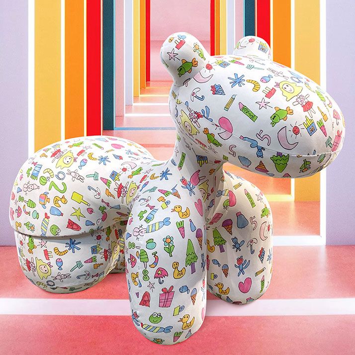 Creative Kid's Dining Chair Upholstered Pony Dining Chair for Home