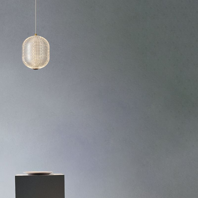 Luce a sospensione interno minimalista, illuminazione a sospensione acrilica del cilindro macaron