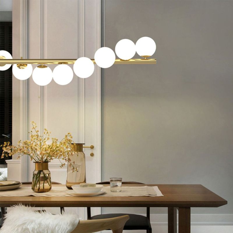 7/9/11-Light Contemporary Golden Kitchen Island Lighting Shaded Ceiling Light for Bedroom